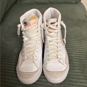 Nike Women’s White & Light Pink High-Top Sneakers